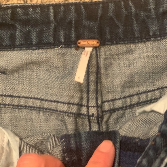 Free People denim Step Up Skirt with frayed hem - Picture 9 of 9